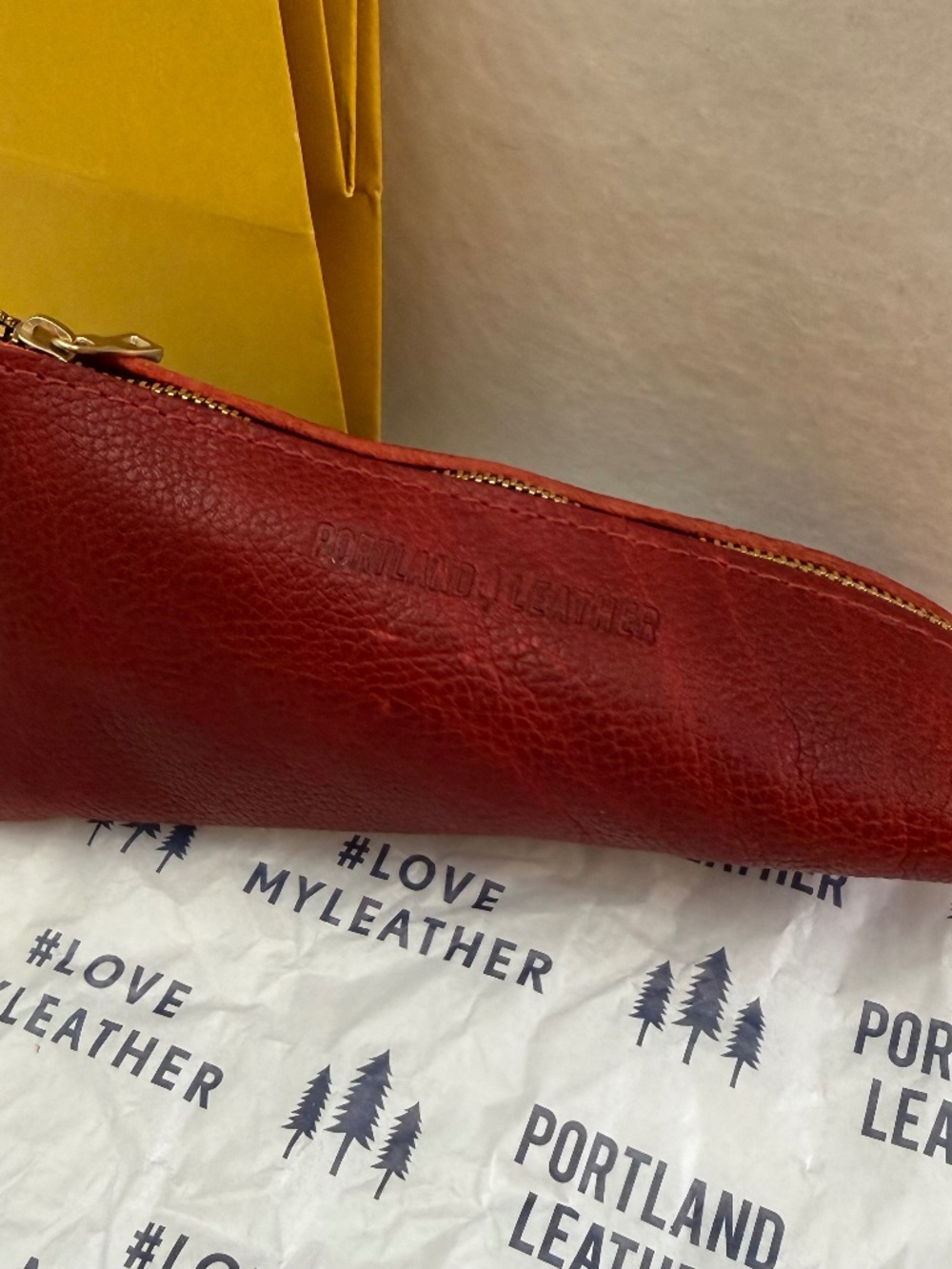 Portland Leather Goods PLG Alpine Pouch in Chili Red NWOT